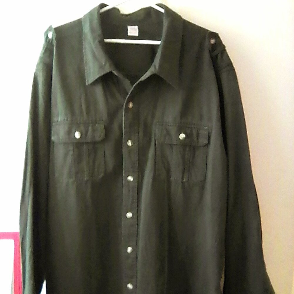 Mens XXXL Army Green Shirt, Open Trails